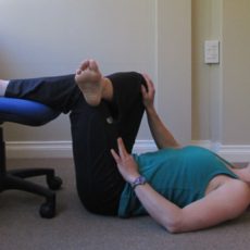 Stretching the hips while resting