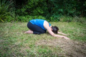 child's pose arms forward