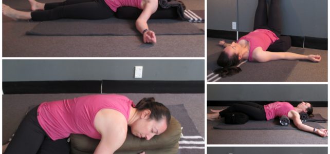 5 different restorative yoga poses