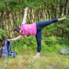 Challenge your balance with a little help – half moon pose