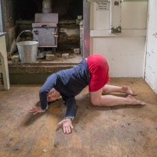 Spinal twist combined with cat and cow pose