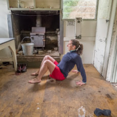 The opposite to a press-up (stretch chest and shoulders)