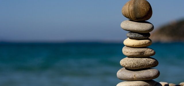 stack of pebbles on the beach