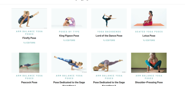 screenshot of yoga journal webpage featuring advanced yoga poses